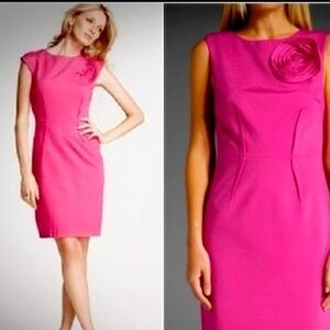 TRINA TURK Romanced pink rose sheath dress Size 4